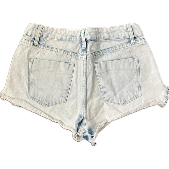 Mossimo high rise short bleached white blue denim cutoff shorts raw hem 6/28 - Picture 2 of 3